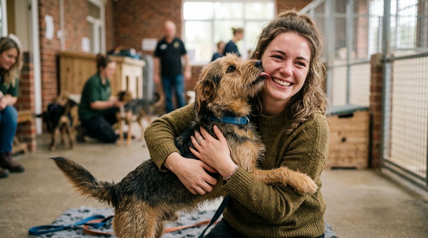 Rescue dog reunion