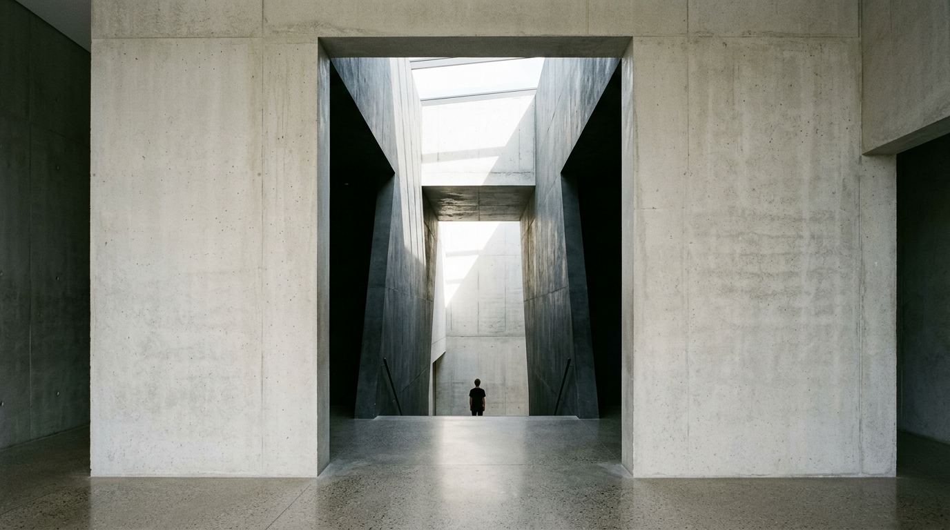 Minimal architectural void with strong light