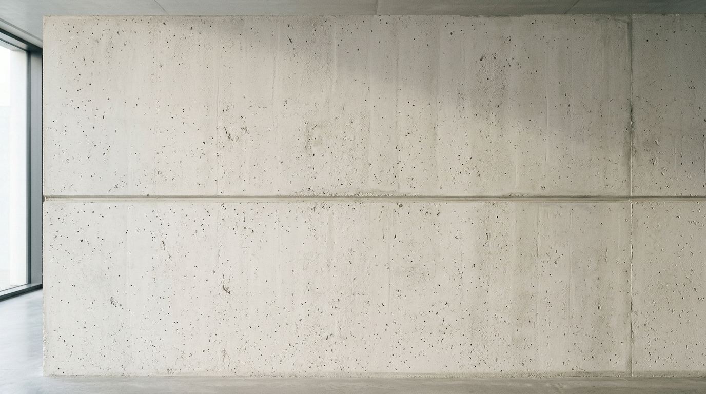 Plain concrete wall with a single seam