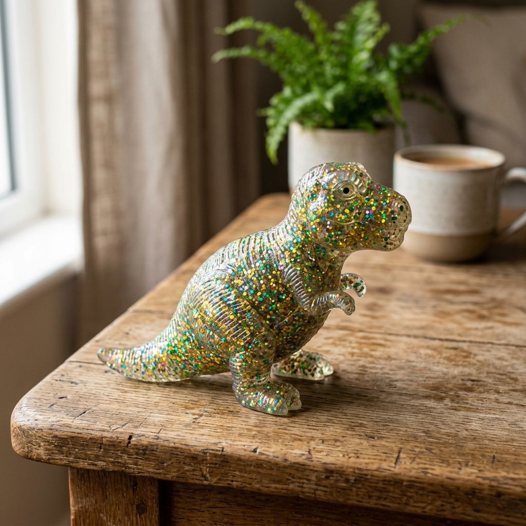 Glitter Dino stress egg